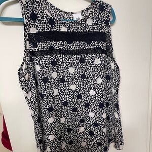 Polka Dot Sleeveless Top - Black and White xl CAbi